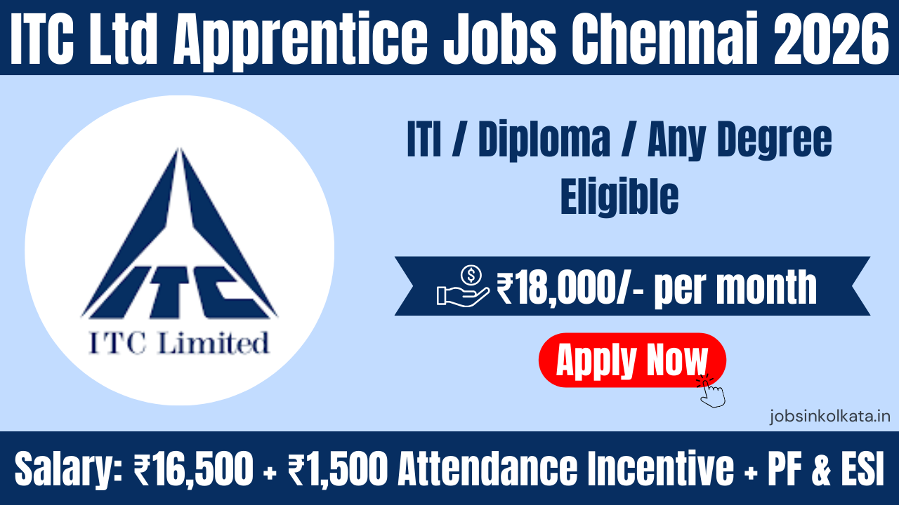 ITC Ltd Apprentice Jobs Chennai 2026 | NATS, NAPS & CAT Trainee | Stipend ₹16,000 – ₹18,500 + Incentive Logo