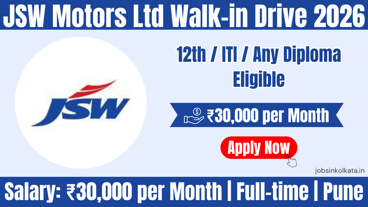 JSW Motors Ltd Walk-in Drive 2026 | FTC & Junior Engineer Jobs | Salary Up to ₹30,000 per Month