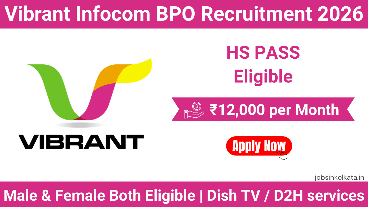 Vibrant Infocom BPO Recruitment 2026 | Telecaller Jobs in Kolkata Salt Lake Sector V | HS Pass | Salary ₹12,000 In-Hand