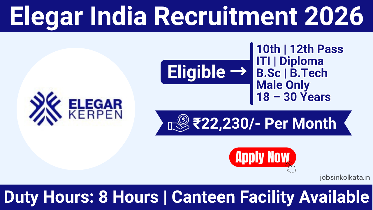 Elegar India Recruitment 2026 – Learn & Earn & NATS Jobs in Chakan | Salary up to ₹22,230