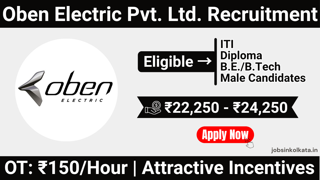 Oben Electric Pvt. Ltd. Hiring Production Associates | Freshers & Experienced Apply