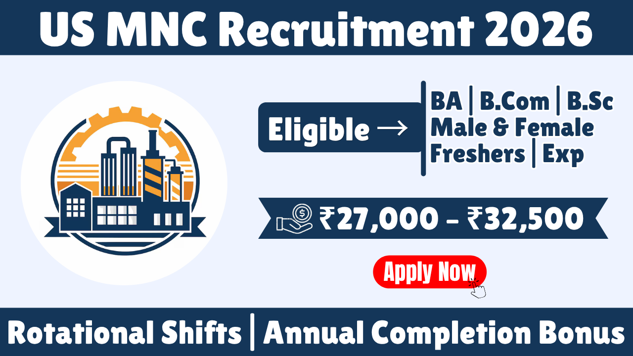 US MNC Recruitment 2026 in Pune | Graduate Jobs for Male & Female | BA, B.Com, B.Sc Freshers | NATS Apprenticeship | Stipend Up to ₹32,500 + DBT Benefits Banner