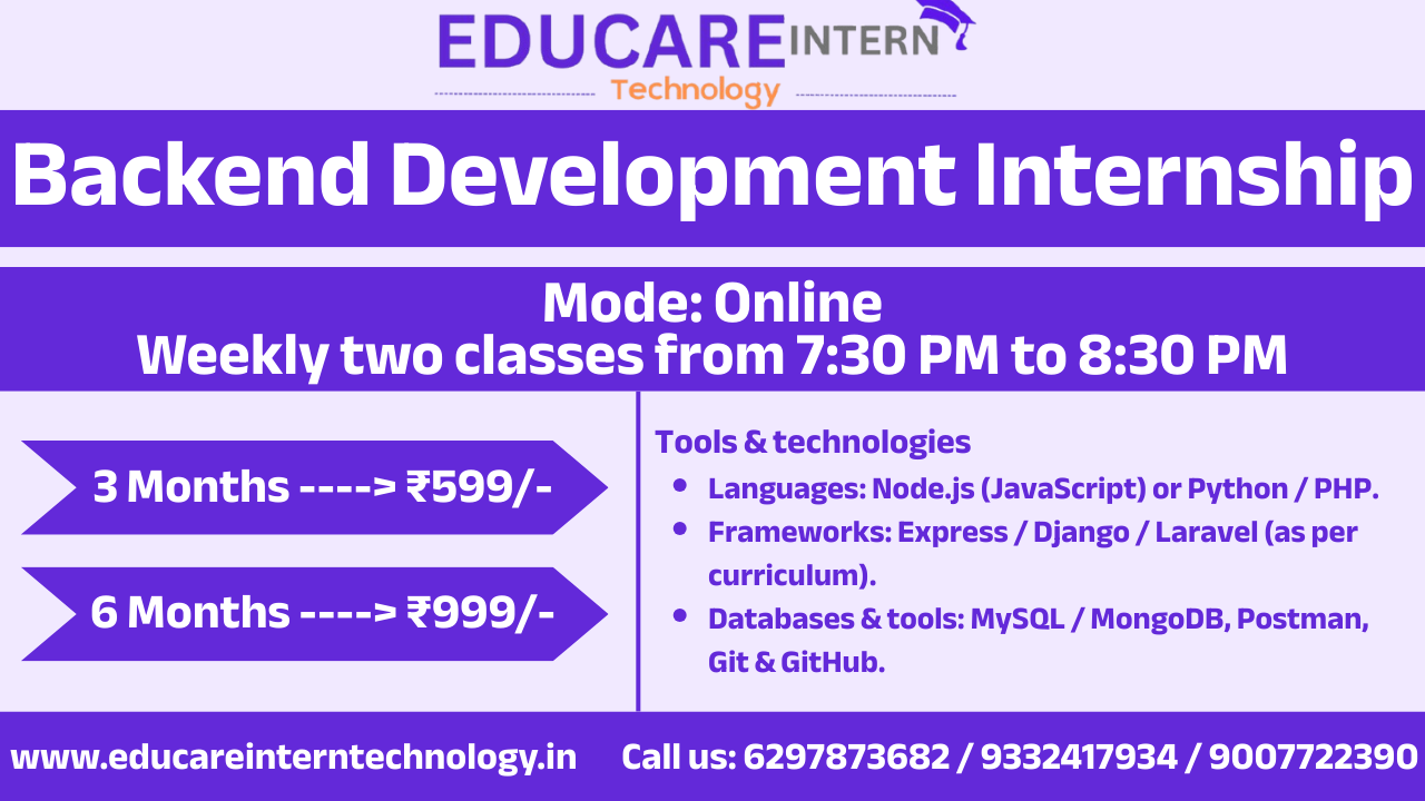 Backend Developer Internship