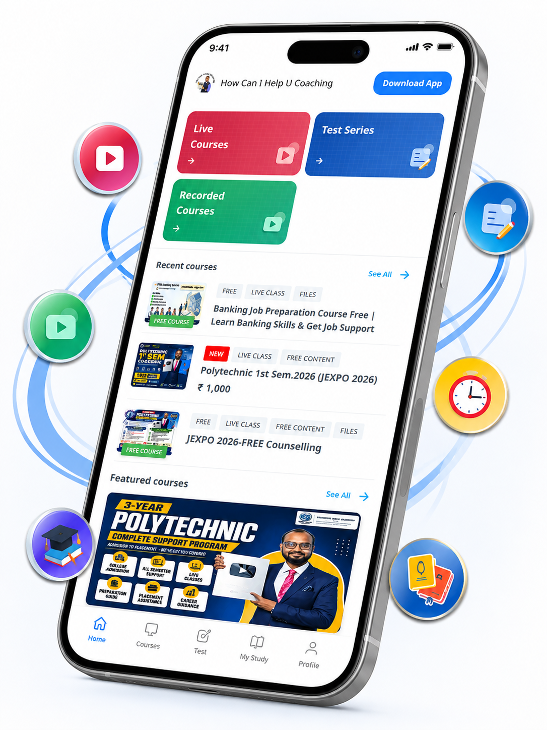 How Can I Help U Coaching App Interface