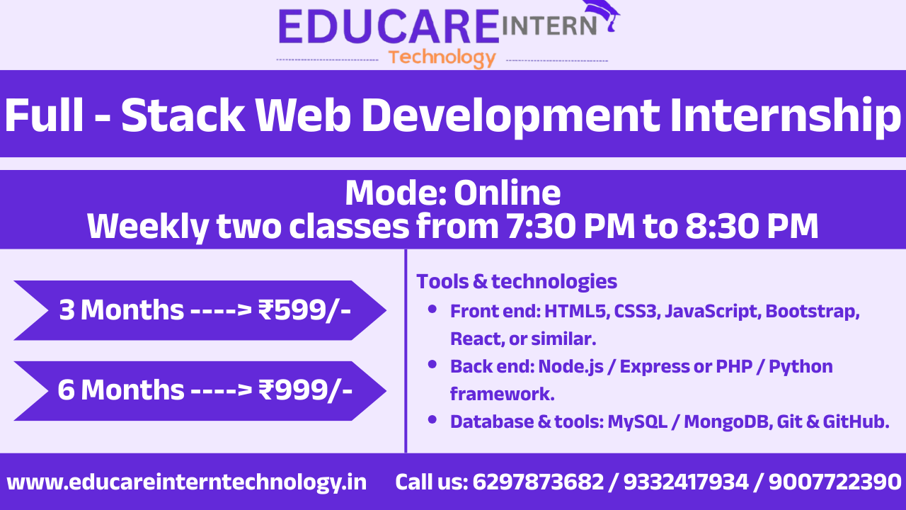 Full Stack Development Internship